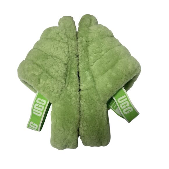 UGG Fluff Yeah Slide On Slippers Slingback Plush Apple Green Women’s Size 11 - Picture 3 of 10